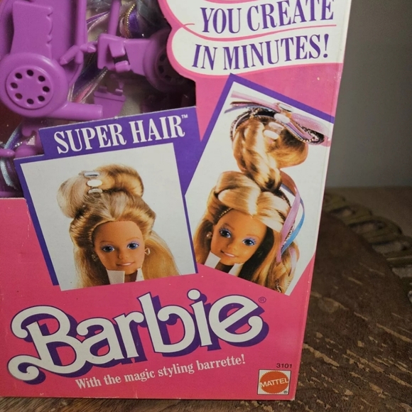 Super Hair Barbie with Magic Styling Barrette 3101 1986 Mattel Sealed In Box NIB - Picture 3 of 14